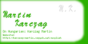 martin karczag business card